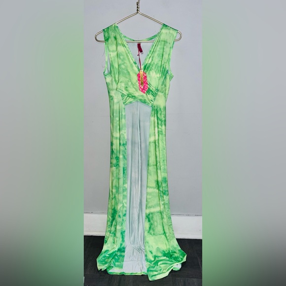 TRUE ROCK Dress & Shorts Neon Green Set sz L NWT! - Picture 2 of 11